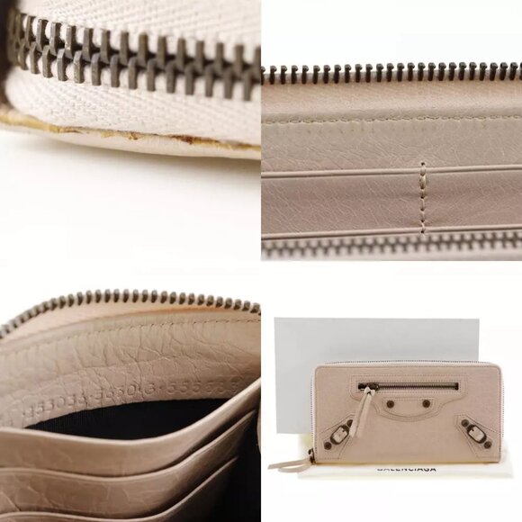 BALENCIAGA Classic Continental Purse Beige pink Calfskin Women - Picture 2 of 12